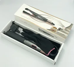 PTC Heater Hair Straightener fast hot Straight & curly 2 in 1 Adjustable 100-230C LCD Temp. Display  Hair Curler