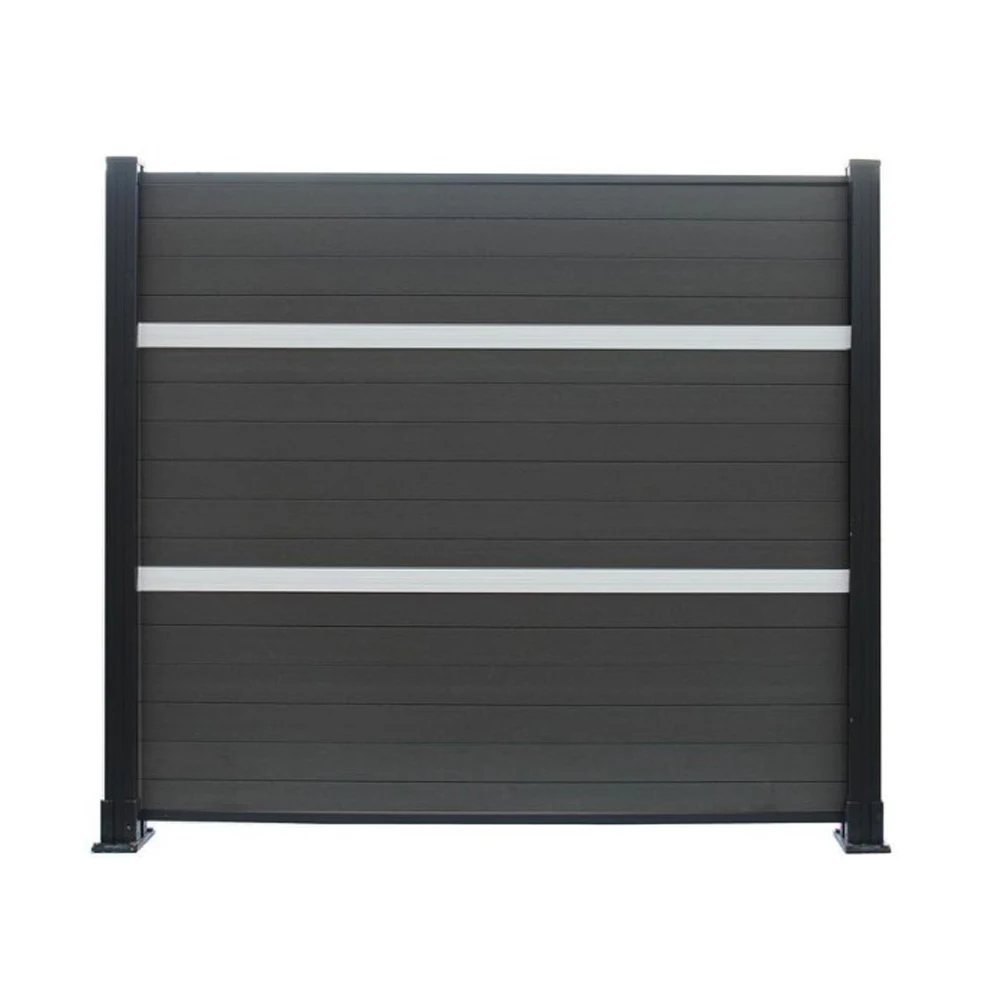 Adjustable Angle Black Powder Coated Aluminum Fence Post Channel Extrusion Outdoor Wpc Composite Panel