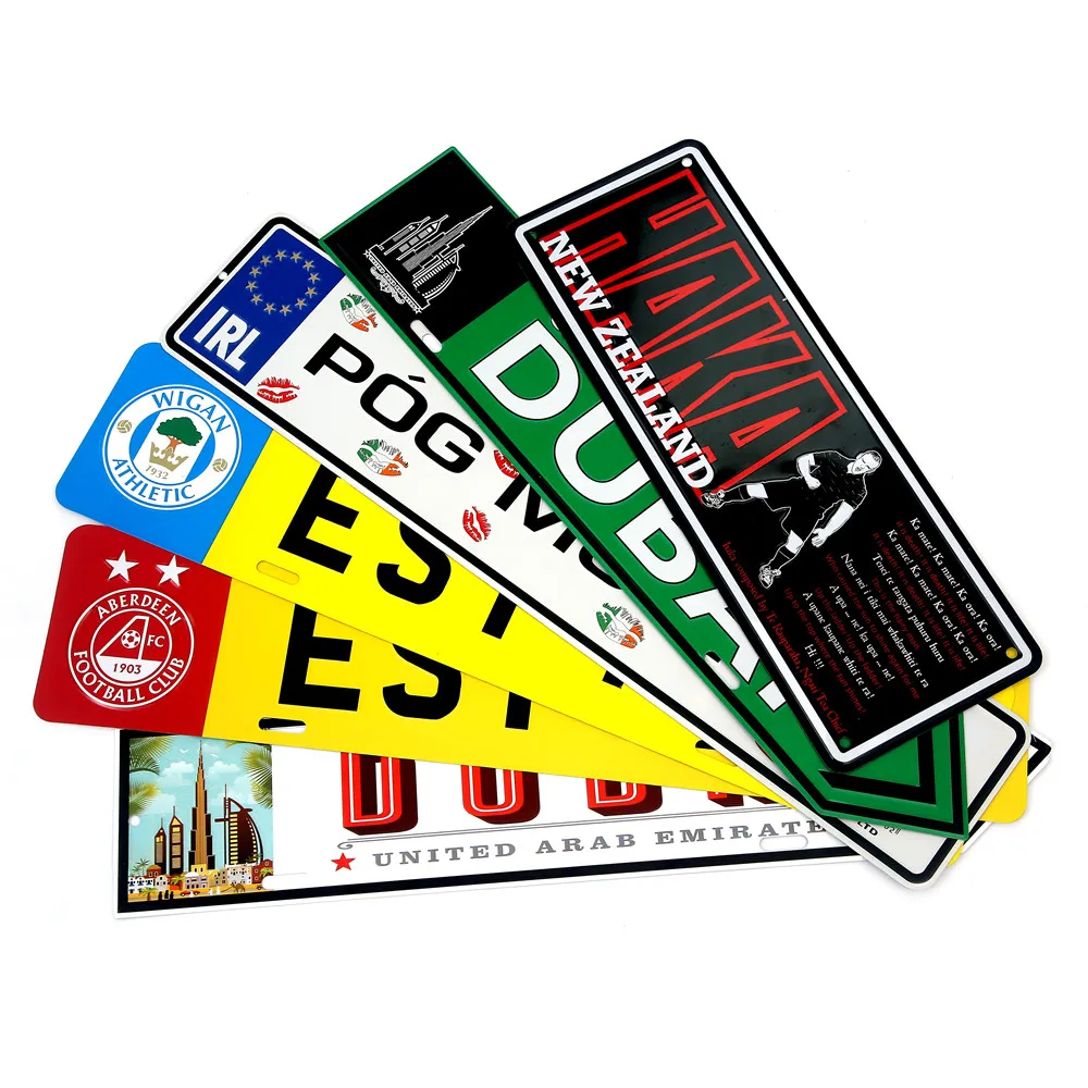 High Quality Euro License Plate Aluminum Motorcycle New Custom Euro Number  Car number plates Car license plates With Reflective