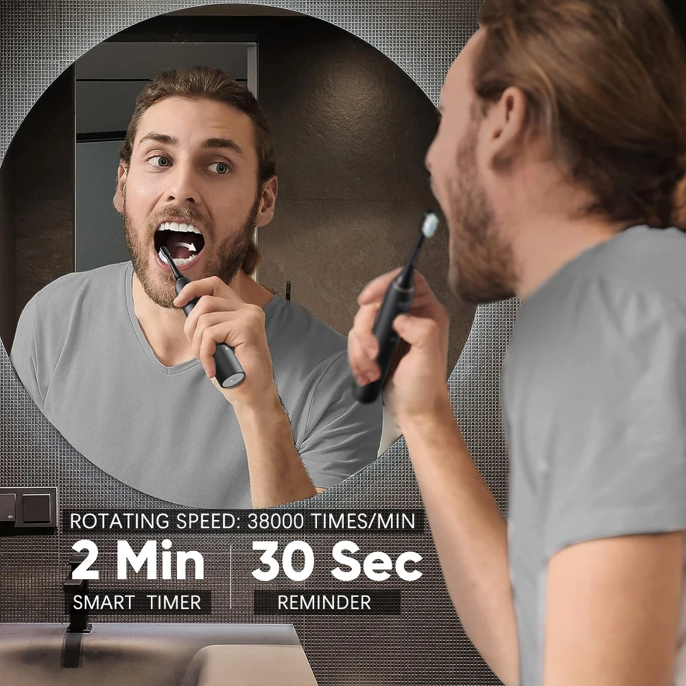 New Waterproof Smart Sonic Electric Toothbrush Rechargeable Ultrasonic Vibrating Automatic Toothbrush Teeth Cleaner