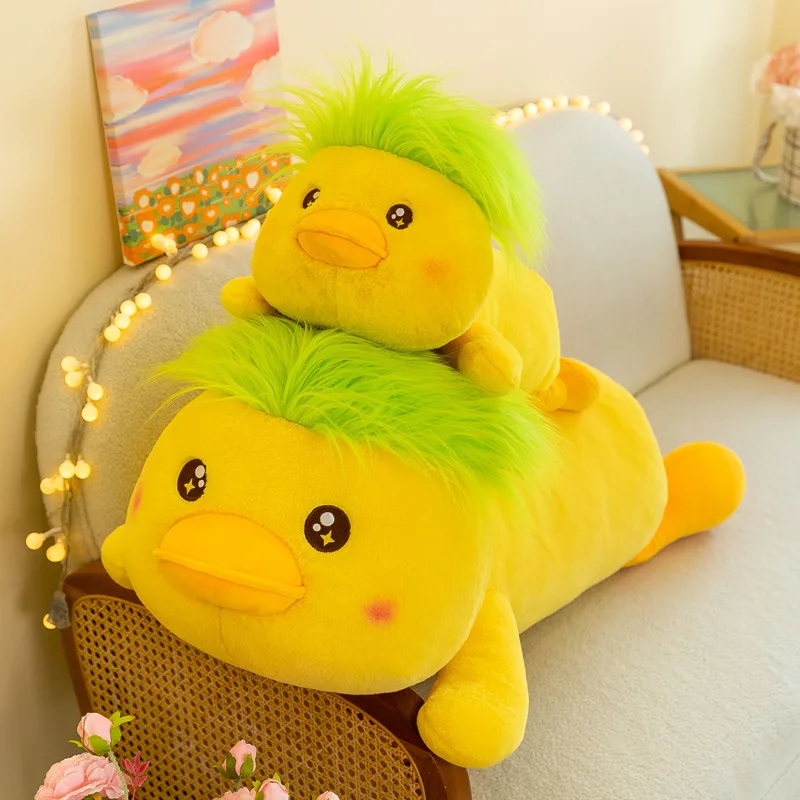 2024 Custom plush toy handsome Green Hair Idol Duck Soft Stuffed animal toys Plush pillows cushions kids toy wholesale gifts