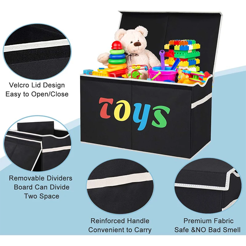 High Quality Kids Toy Storage Organizer Cube Storage Bin Large Capacity Toy Box with Lid 1 Pack