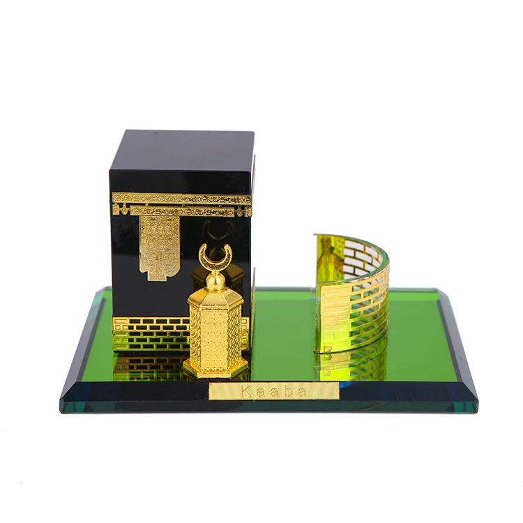 Islamic gift ware crystal glass ornament Saudi Arabia clock tower  for Islamic souvenir for gift Makkah