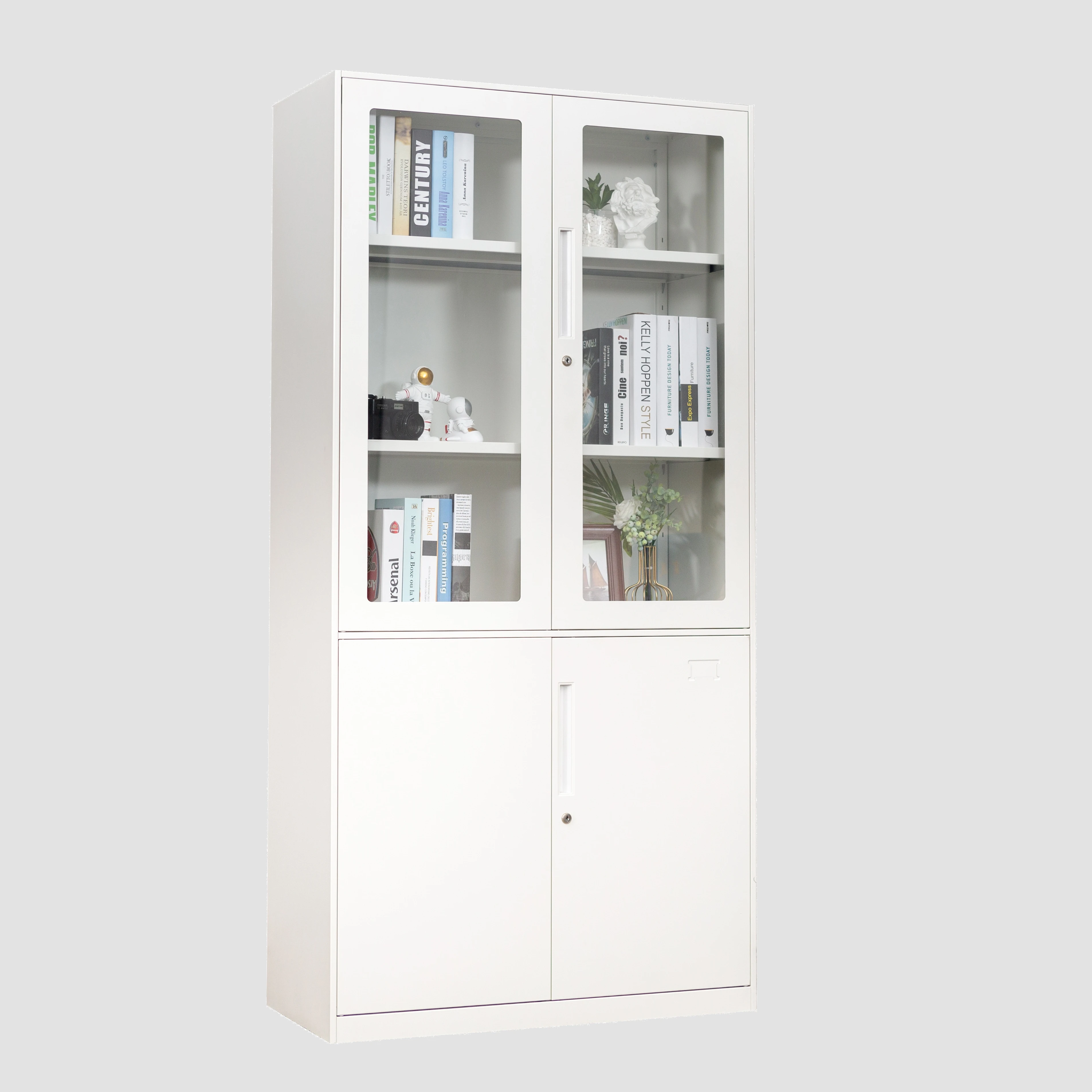 Steel alp door wardrobe sliding door design office storage cupboard glass door steel cabinet