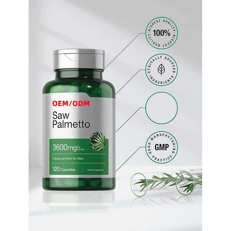 Saw Palmetto Extract 120 Capsules Non-GMO and Gluten Free Formula from Saw Palmetto Berries for Men