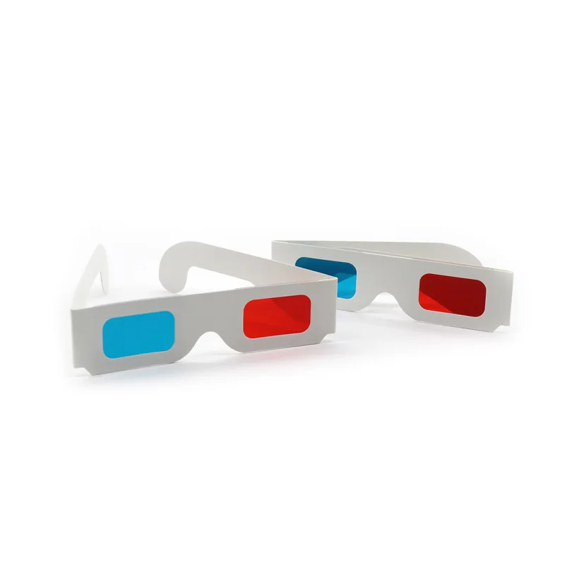 Дешевые OEM бумажные 3D очки красные синие линзы для просмотра фильмов Игры онлайн-продажи