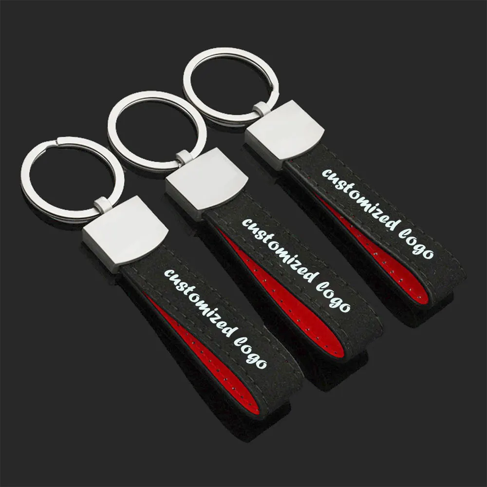 Sueded Metal Buckle Car Keychains with Brand Logo for Sline For BMW M  For Benz AMG Badge Key Chain  Keys Rings Fashion Gift