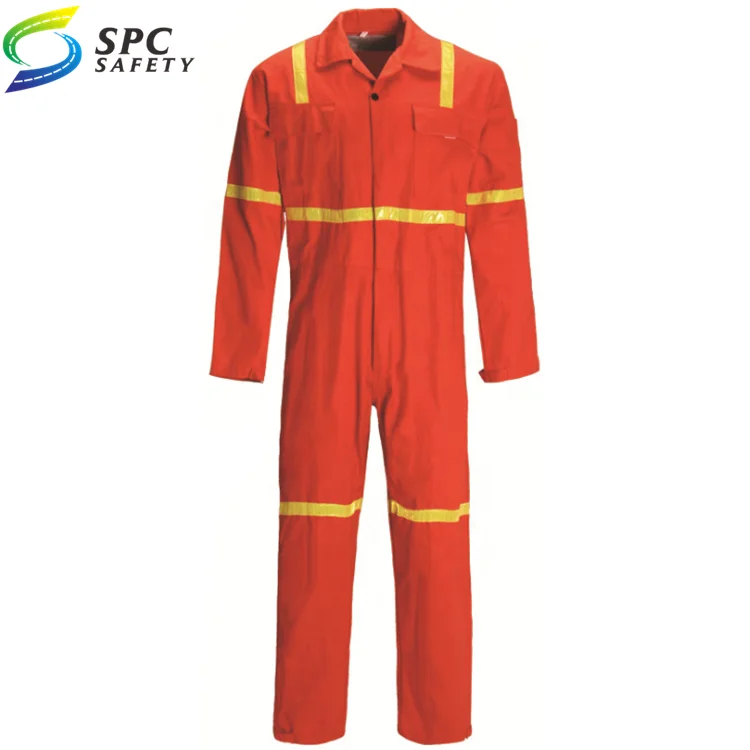 Best price High vis Workers Uniform Cotton fabric red Working Suit Overall Workwear Safety Uniform Coveralls