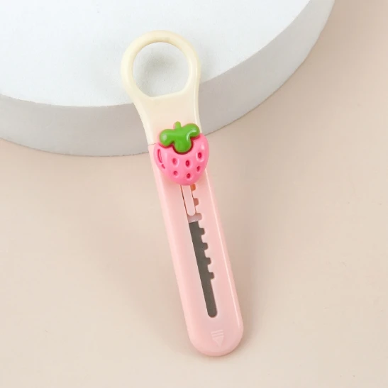Cute cartoon fruit utility knife Small portable student account paper knife Open express package box cutter knife