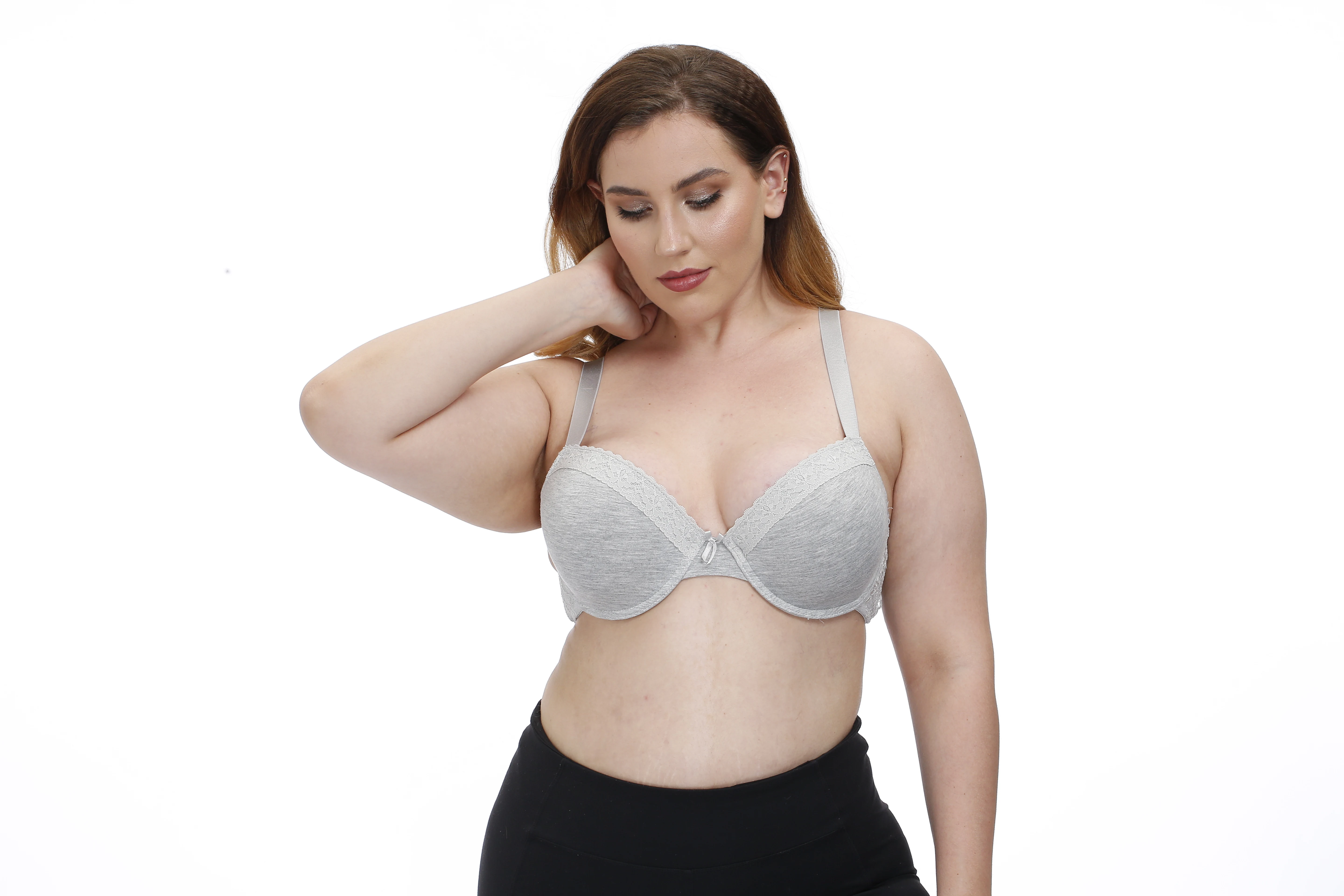 2023 new summer thin cup cotton bra basic ladies  plus size bra lace