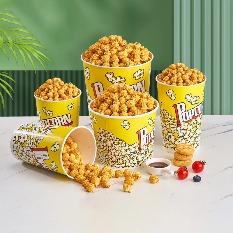 Disposable Large Capacity Eco Friendly Food Grade Paper Cup For Popcorn