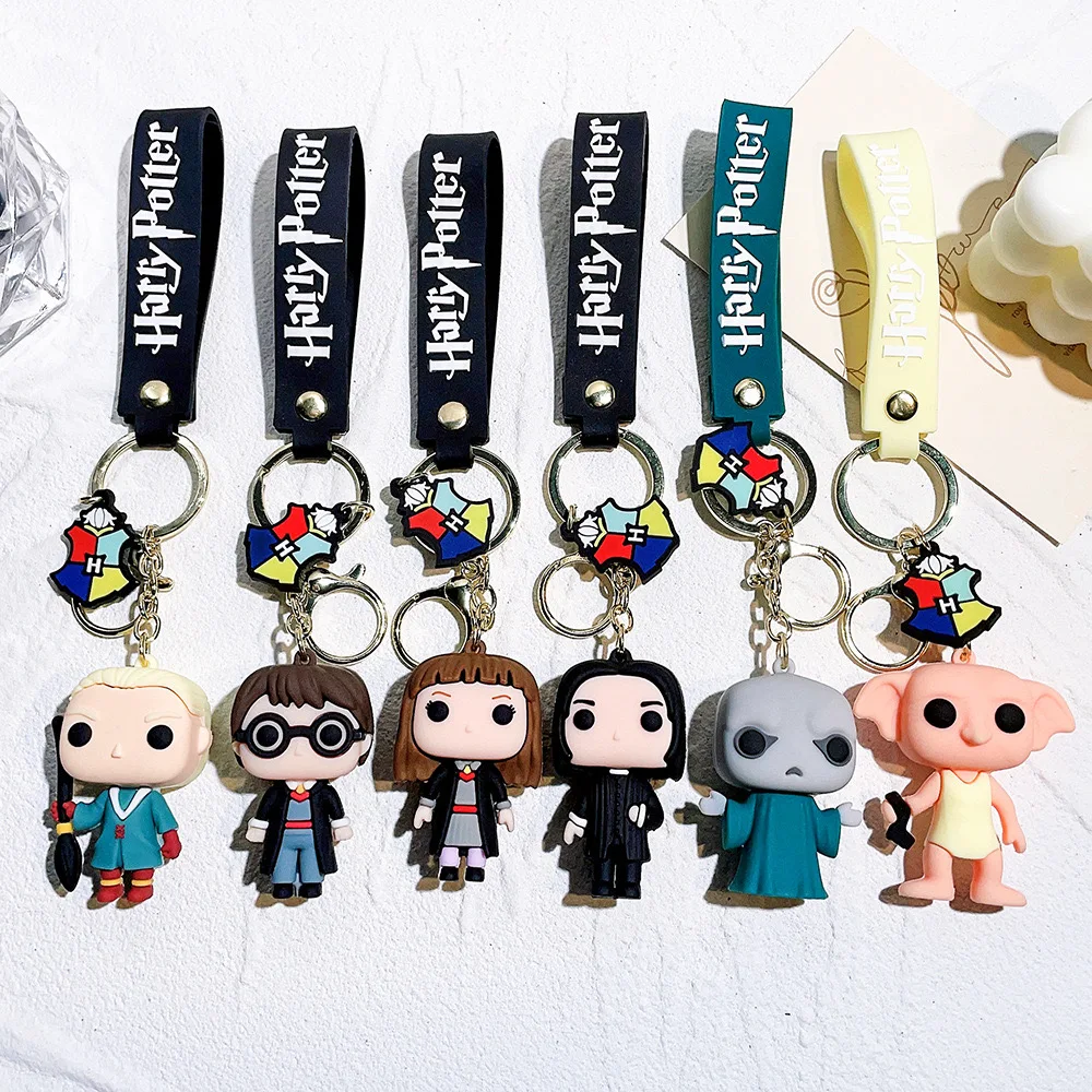 3D PVC cartoon anime keychain rubber custom Character Harry Porte Wristband Key chain Squirtle Car Bag Keyring Keychain