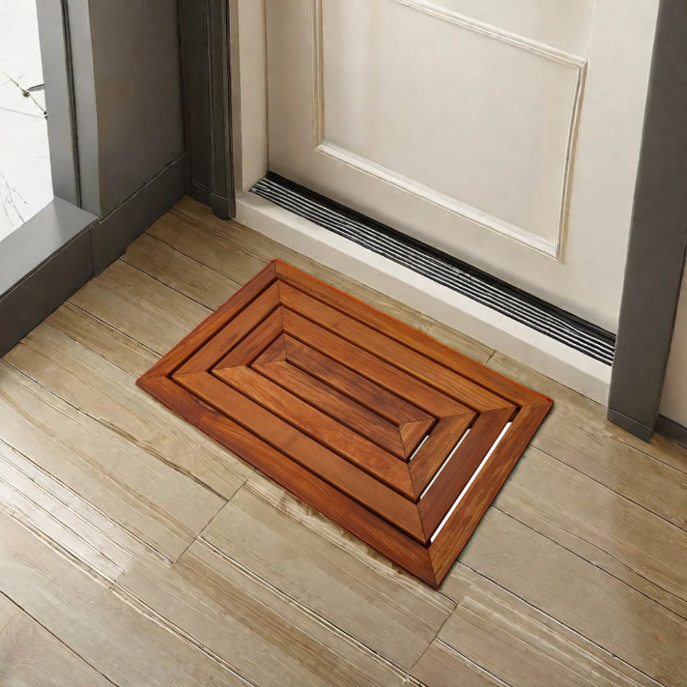 Eco Friendly Shower Mat Bathroom Floor Mat Custom Bamboo Non Slip Wooden Acacia Anti Slip Bamboo Sturdy Bath Mat