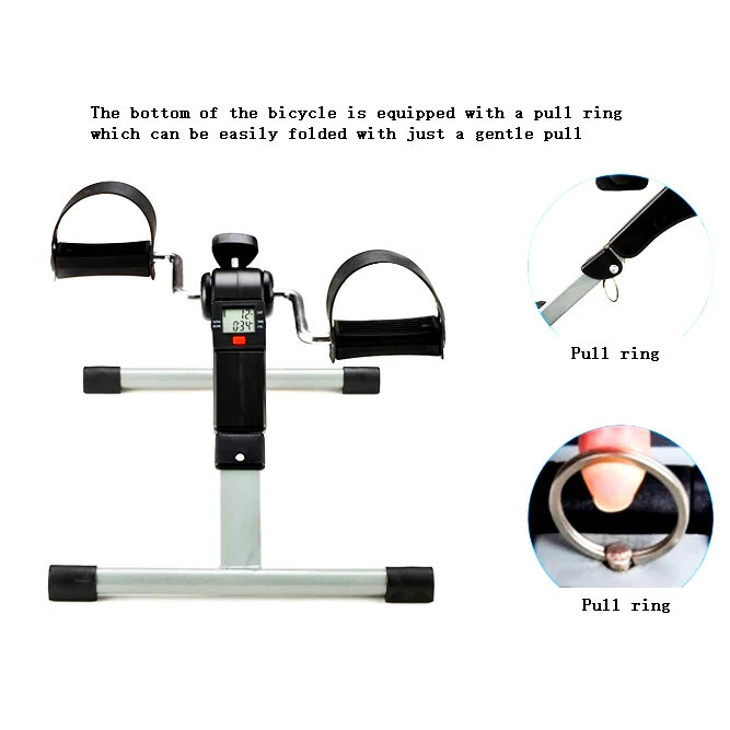 Under Desk Bike Pedal Exerciser Foldable with Electronic Display for Legs and Arms Workout