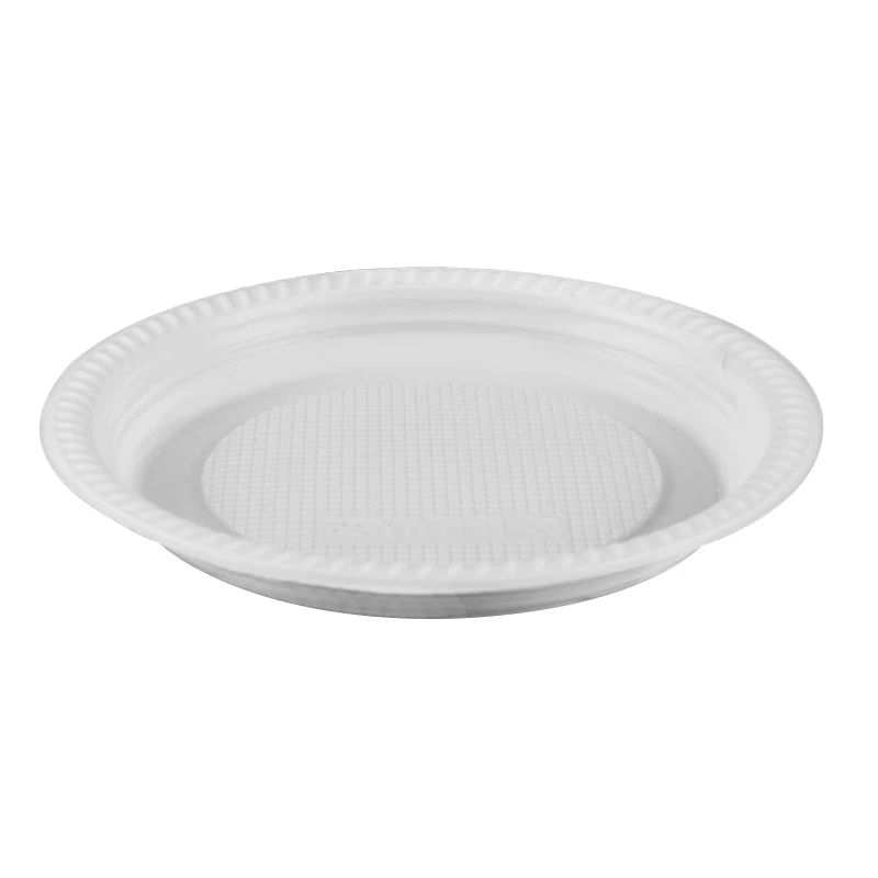 Eco-friendly wholesale Disposable 8 inch mineral filled pp  microwaveable safe round plate  plastic recycle factory direct sell