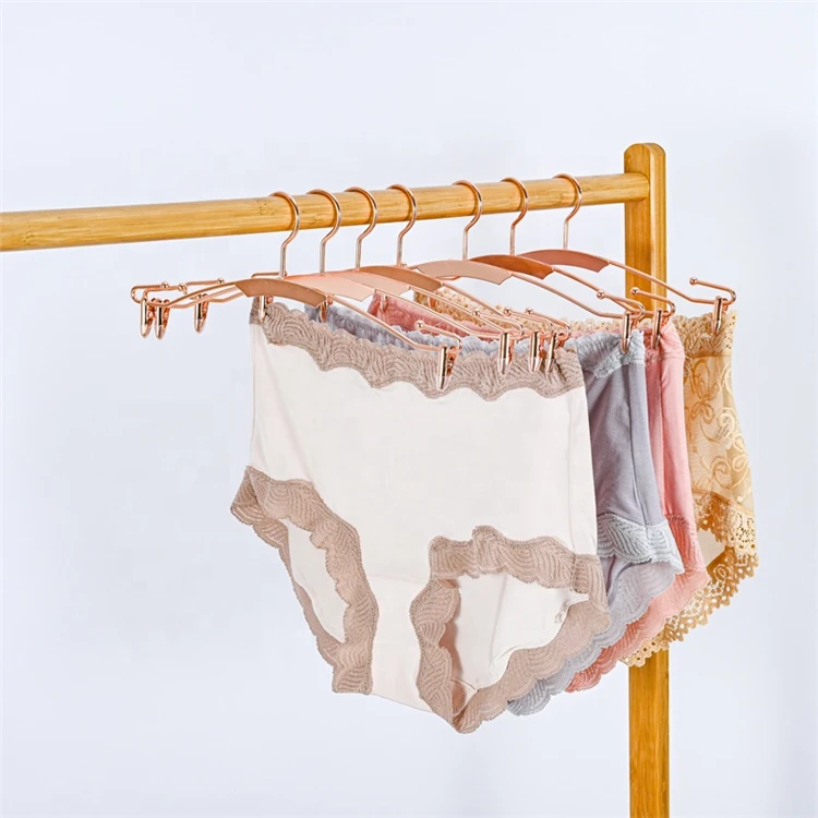 Factory Wholesale Fashion Finishing Rose Gold Metal Wire Pants Skirts Hangers