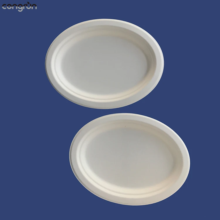 
Disposable plate & cup makers machine make Recycle bagasse Oval plate Ellipse paper Plates 