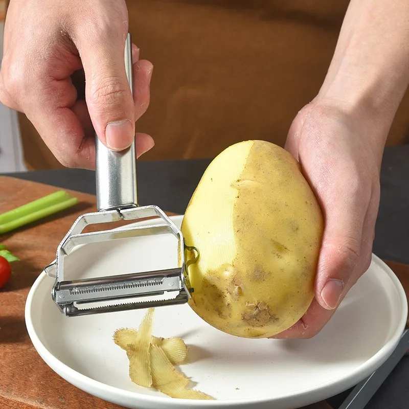 Multi-Purpose Stainless Steel Kitchen Gadget Julienne Peeler for Fruit and Vegetable Peeling for Cucumbers and Potatoes