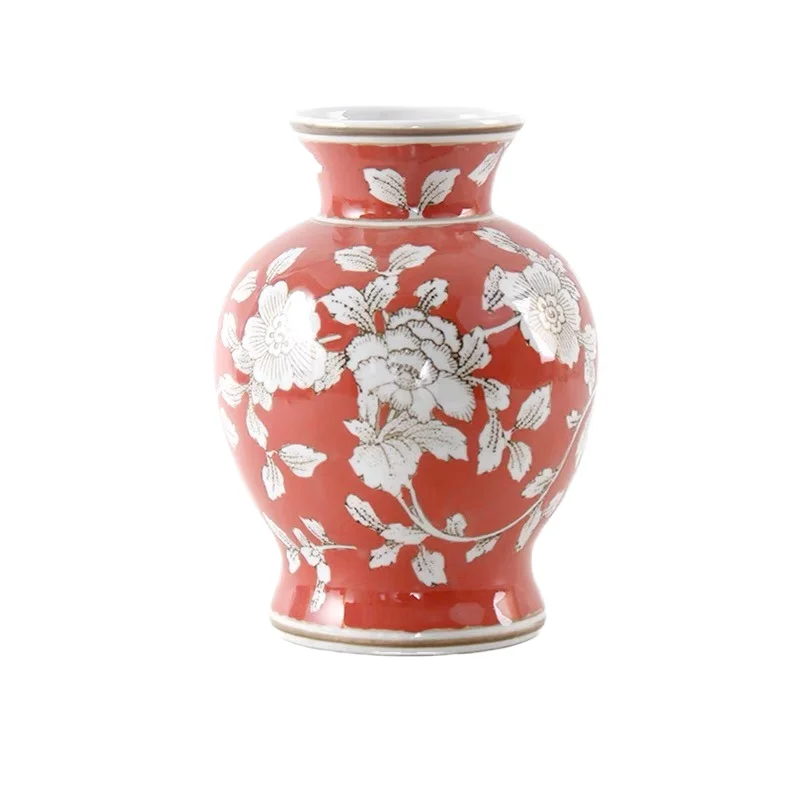 Antique Ceramic Vase Luxury Small Rustic Tabletop Decor Handcrafted in Clay Home Decorative Porcelain