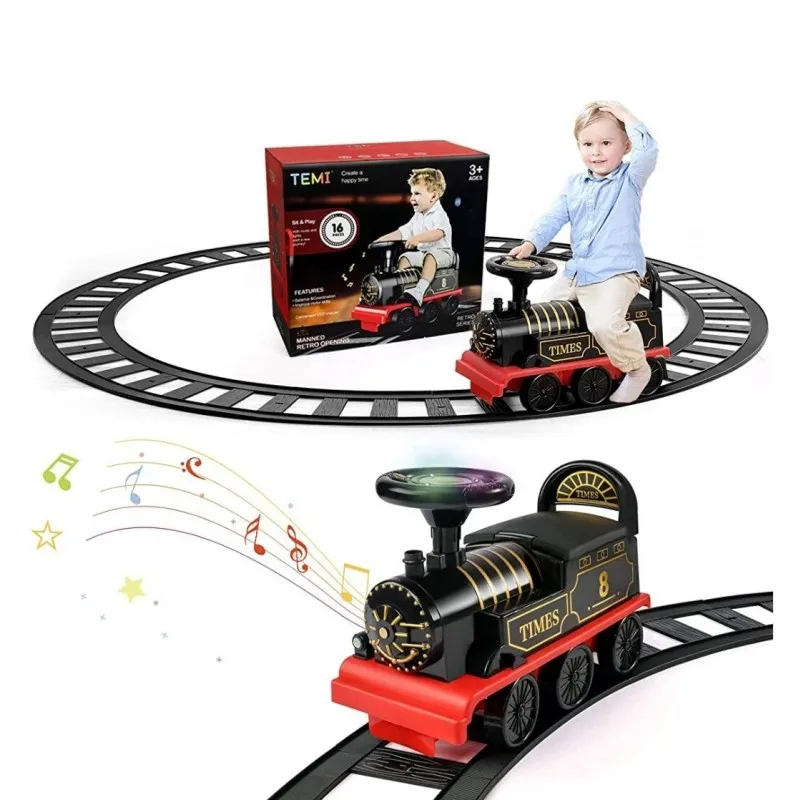 Electric Kids Riding Ride on Train Toy Car Color BOX Plastic Toys Race Cars Railway Play Set Slot Car ABS Tiny Plastic 1:24