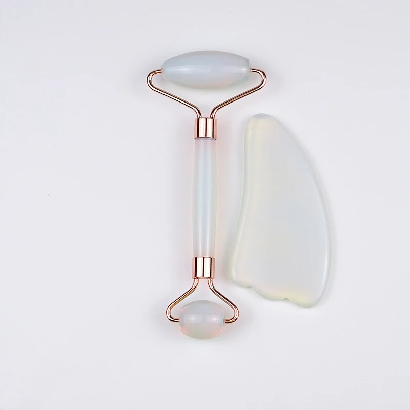 Natural stone jade roller Opal jade massagers set facial massage gua sha set