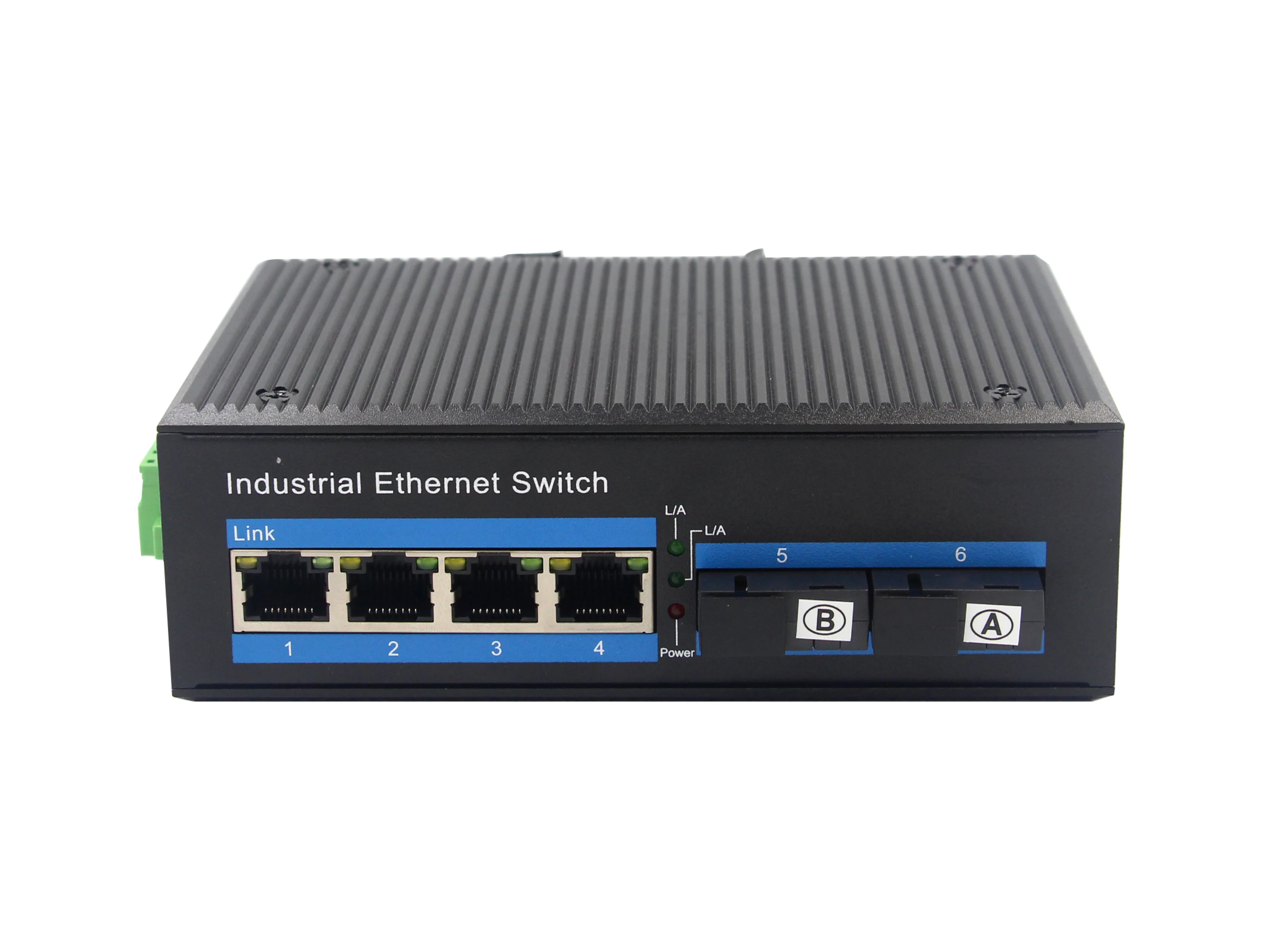 100M Industrial Fiber Switch 10/100M  2 fiber port and 4 RJ45 port SC single fiber SM 20km Unmanaged Industrial Switch