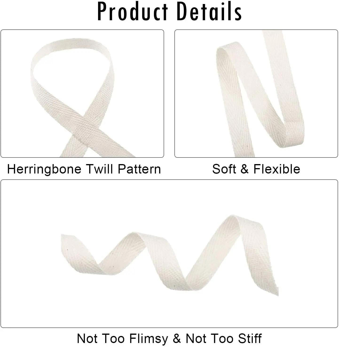 Custom Printed Heavy Duty Cotton Herringbone Webbing Tape For Garment Bags