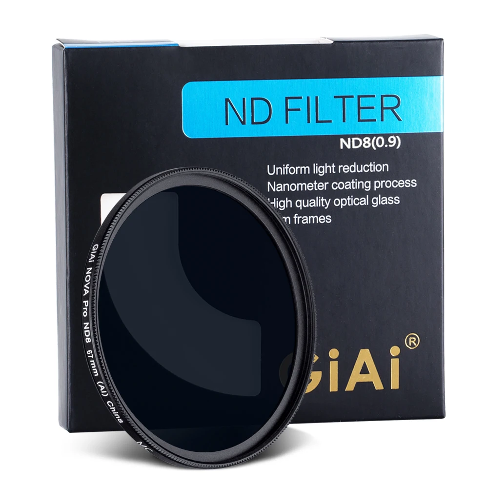 GiAi Slim ND Filter 58mm ND8 Filter Neutral Density 3 Stops Camera ND filter lens