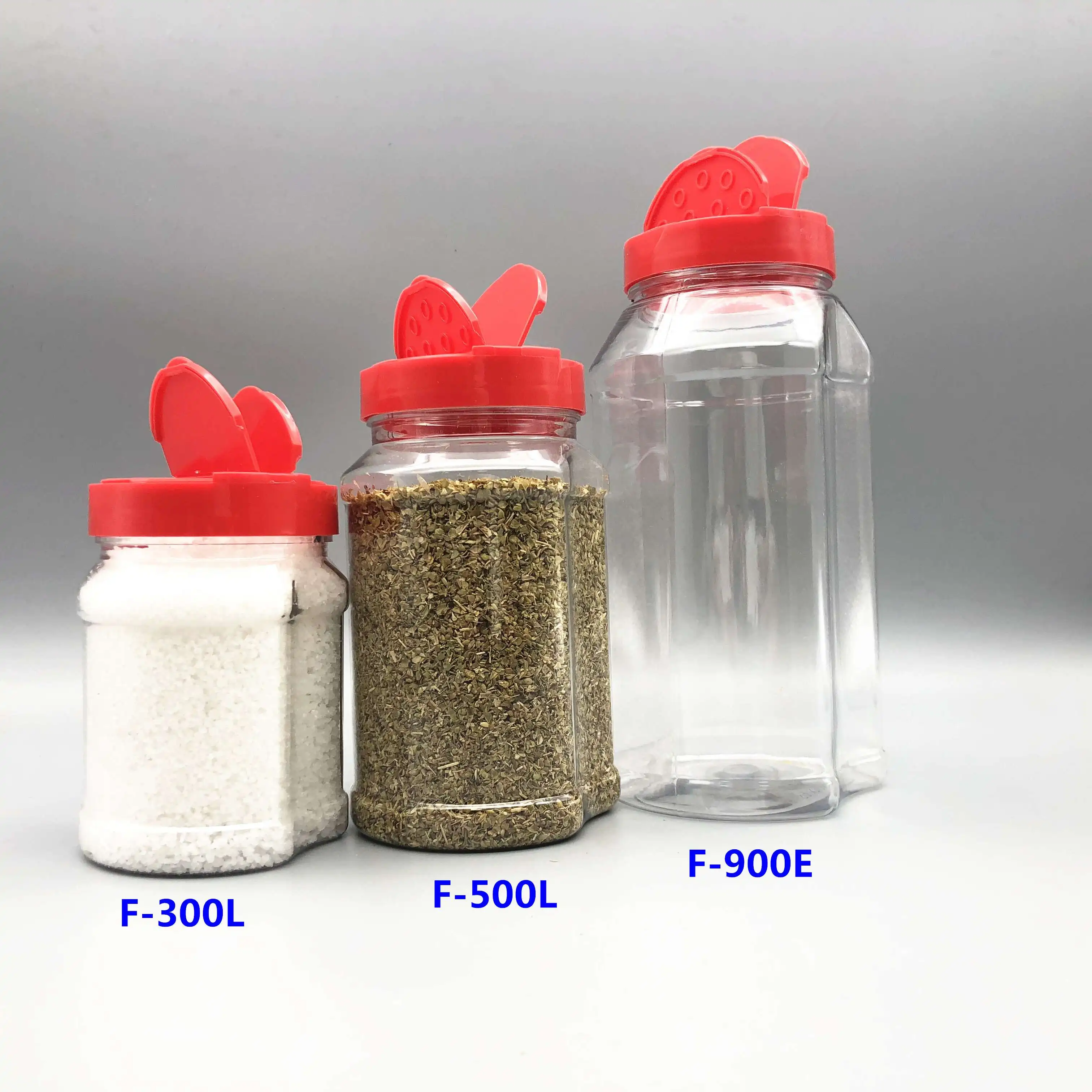 High Quality 900ml Empty Plastic spice Jar Large Seasoning Containers For Kitchen Storage Spice Rack Cabinet
