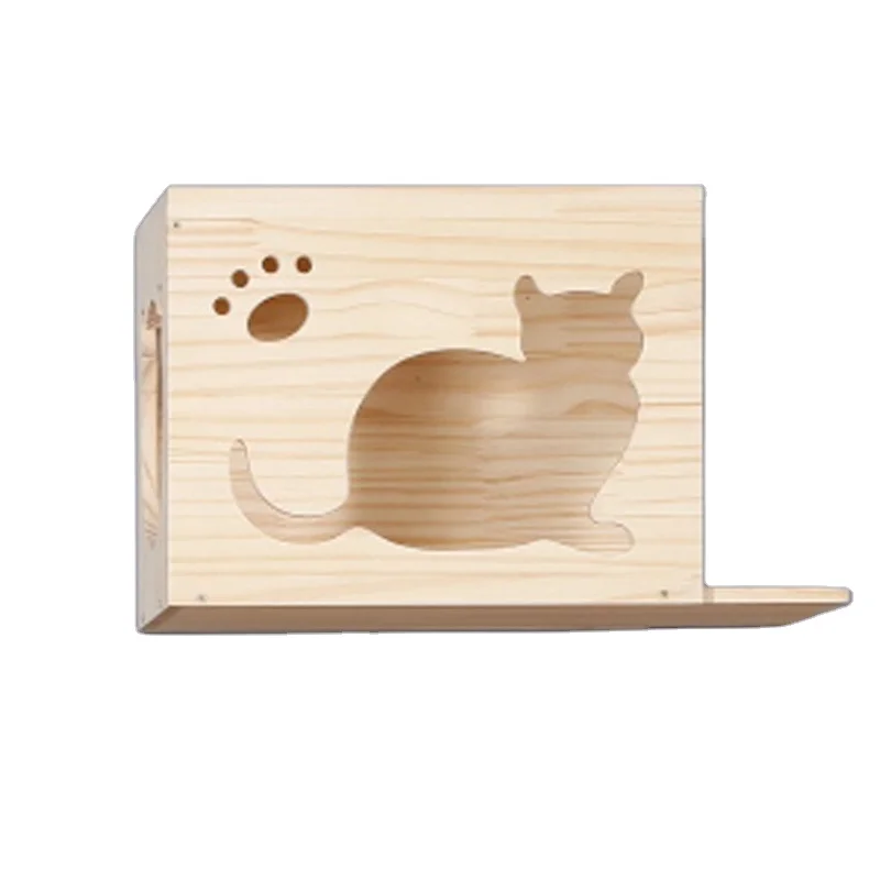 Solid Wood Secure New Design Cat Climbing Frame Shelf SISAL Cover Wood Scratcher Shelf Pet Furniture Cat Climbing Frame