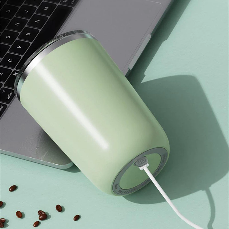 350ml Self Stirring Mug Rechargeable Auto Magnetic Coffee Mug with Stir Bar Electric Stainless Steel Self Mixing Coffee Cup