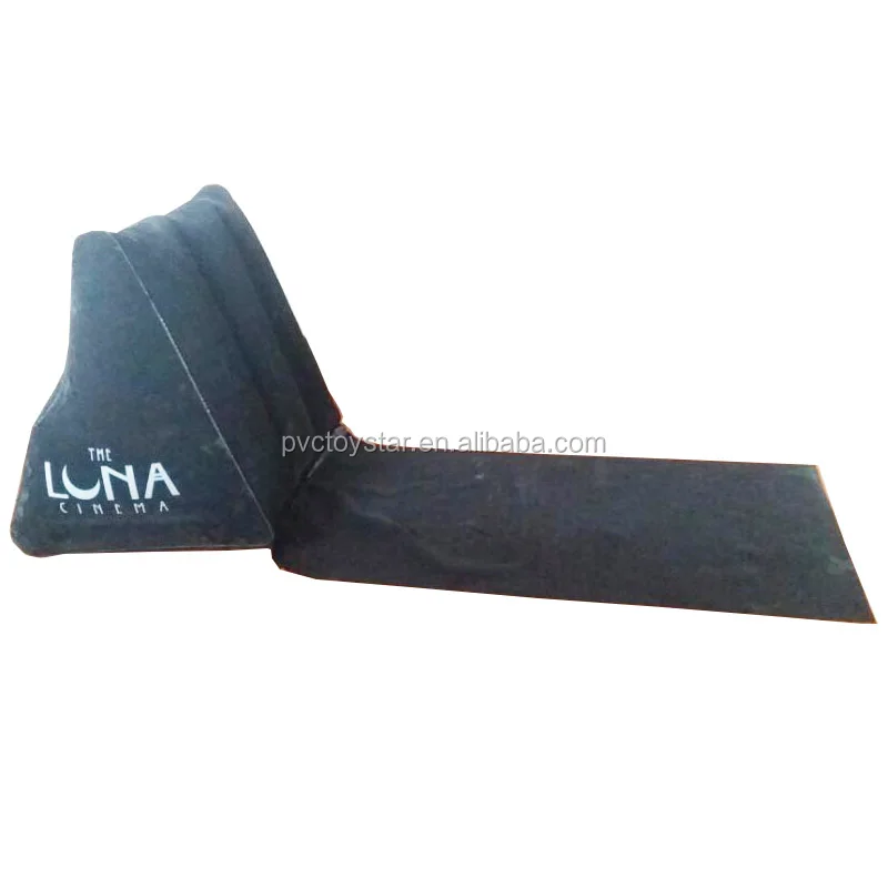 Fashion popular portable folding inflatable flocked triangle wedge cushion backrest beach chair pillow inflatable flocked Wedge