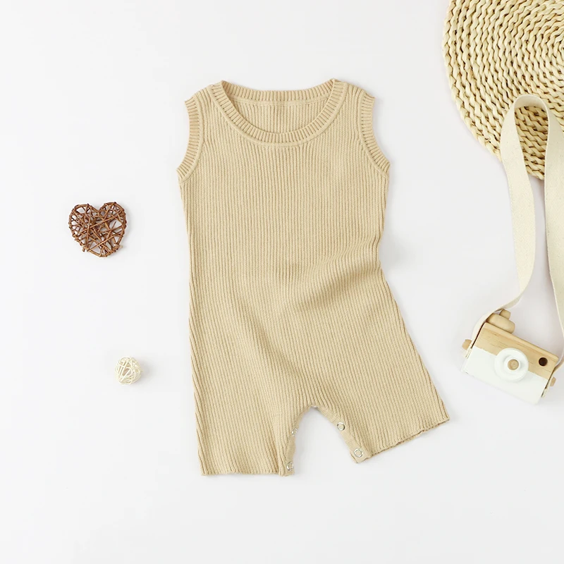 Cool new design natural cotton knit sleeveless romper sweaters for boys and girls