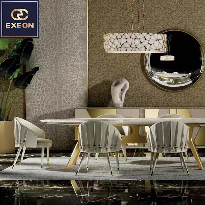 Italian Light Luxury Modern Dining Chair High-end Villa Restaurant Design Style Backrest Dining Chair