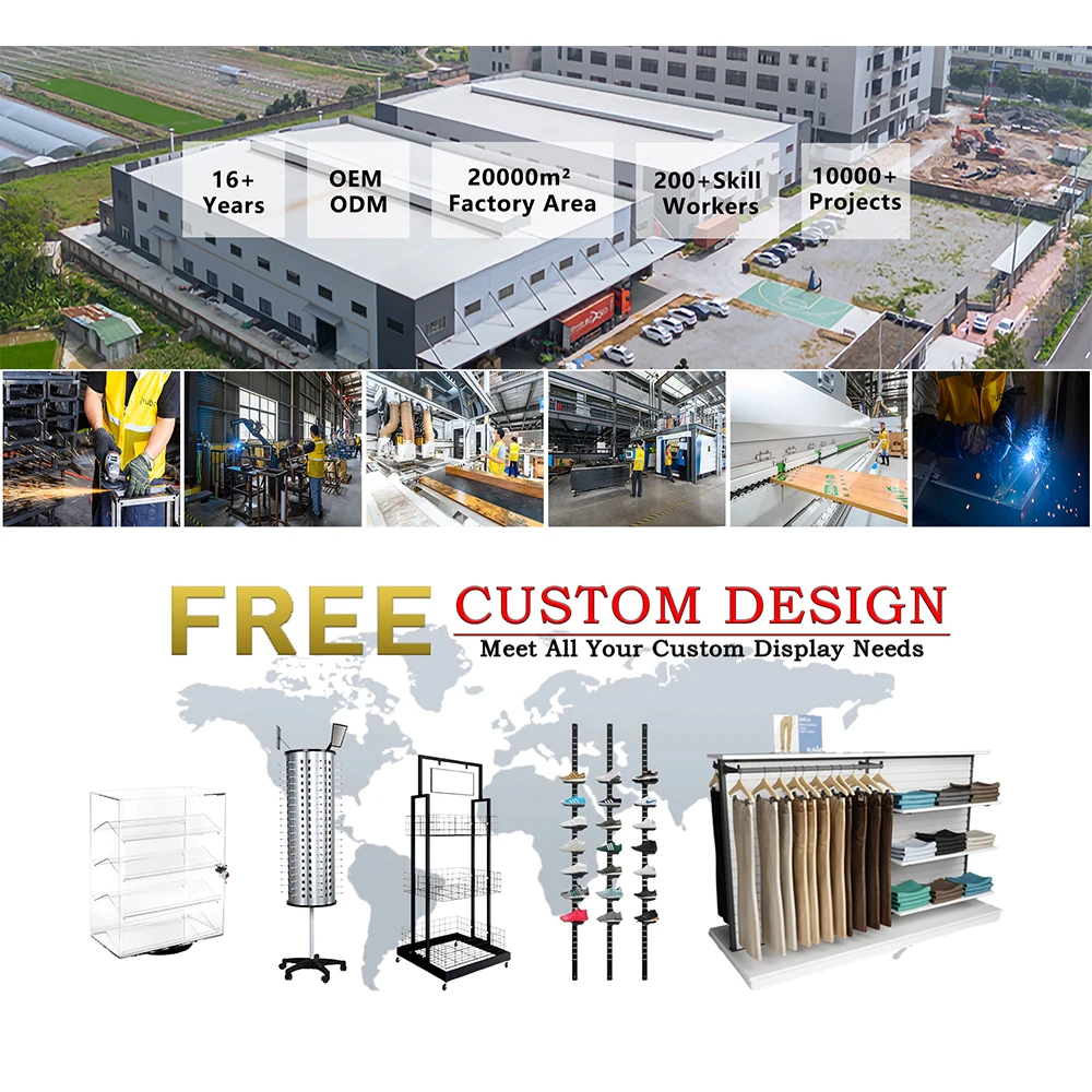 High Quality Retail Wood Metal Floor Standing Commercial rotating display stand Cap Hat Display Rack Stand For Retail Stores