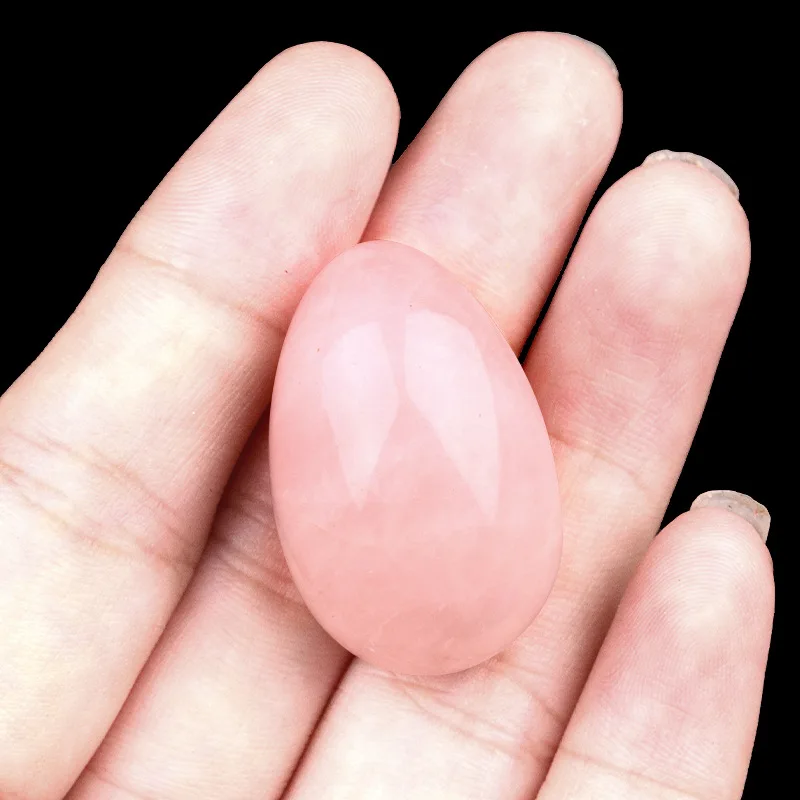 Green Aventurine Jade Gemstone Easter Eggs Stone Healing Rose Quartz Stone Polished Egg Pocket Stone for Garden Decorations