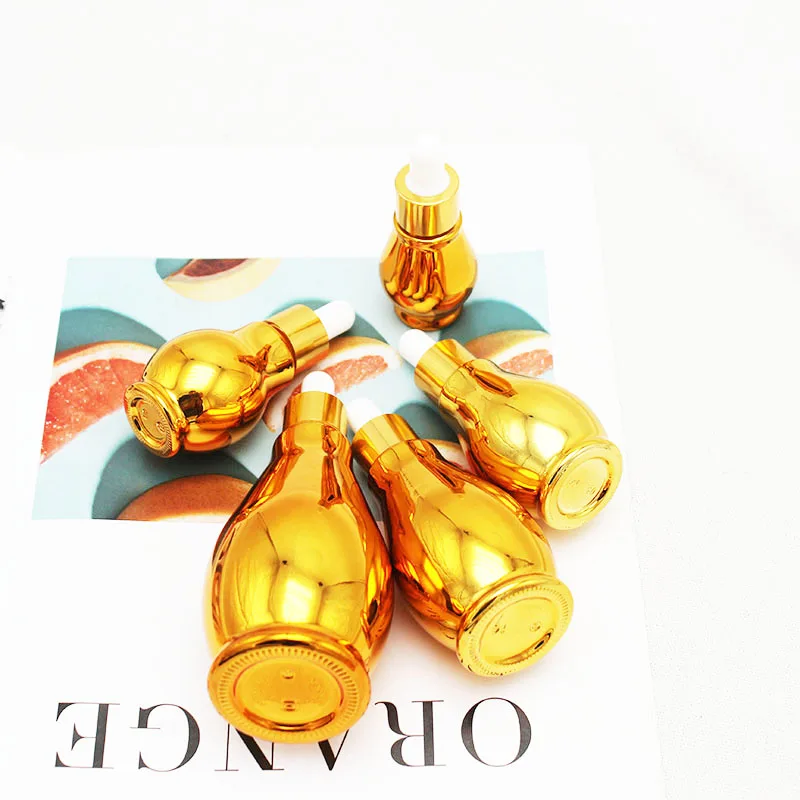 electroplated golden 2oz 60ml dropper essential oil glass bottle