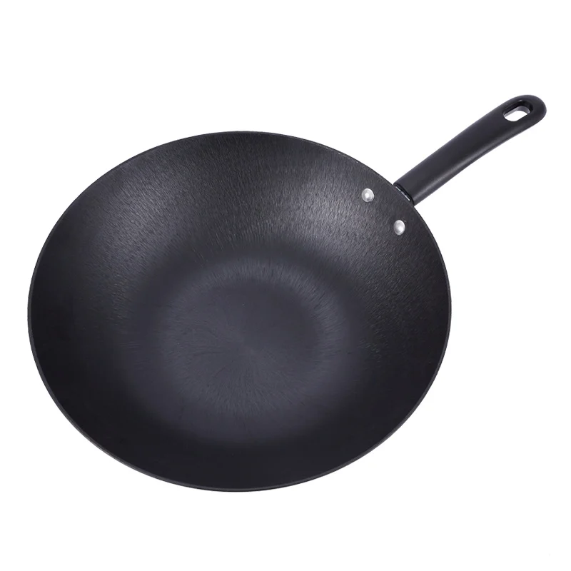 
Wok cast iron wok household pig iron stir-fry uncoated thick frying pan wok gas cooker induction cooker 