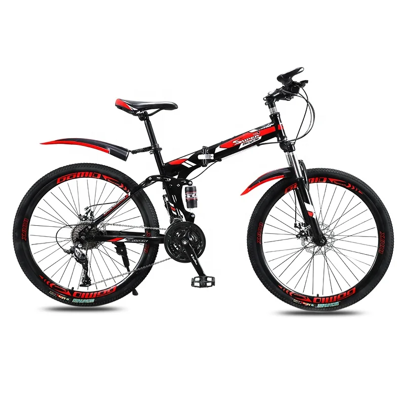 Folding Mountain bike wholesale Customized OEM carbon Steel Frame full suspension Foldable Bicycle