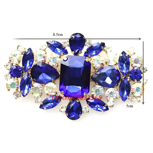 Removable rhinestone square applique Crystal patch cheap Shoe Clips accessories on women Shoe Decorations