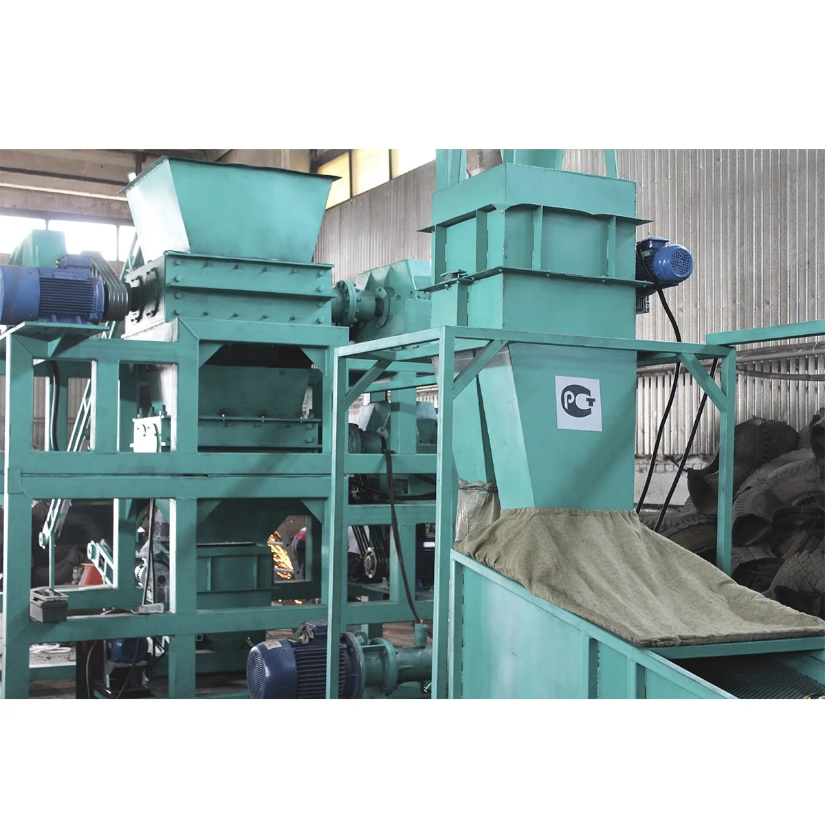 Used car tires recycling plant ATR-500 for used tires processing and extract metal and textile cords
