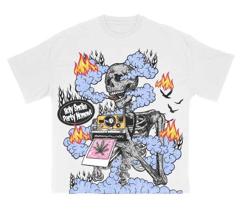 Custom High Quality 100% Cotton Acid Wash T Shirt Dtg Print Hip Hop Luxury Graphic Round Neck T shirt Uomo