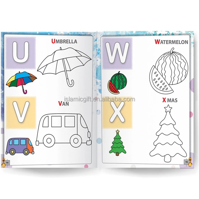 Preschoolers Kids Ages 2-4 A To Z  Abc Fill Color In Alphabet Coloring Book For Kids