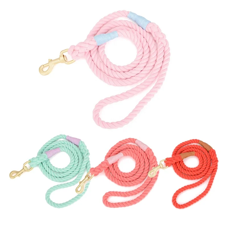 Factory Deliver Low Price Fashion Attractive Design Handmade Hot Sale Cotton Robe Leash Pet Leash