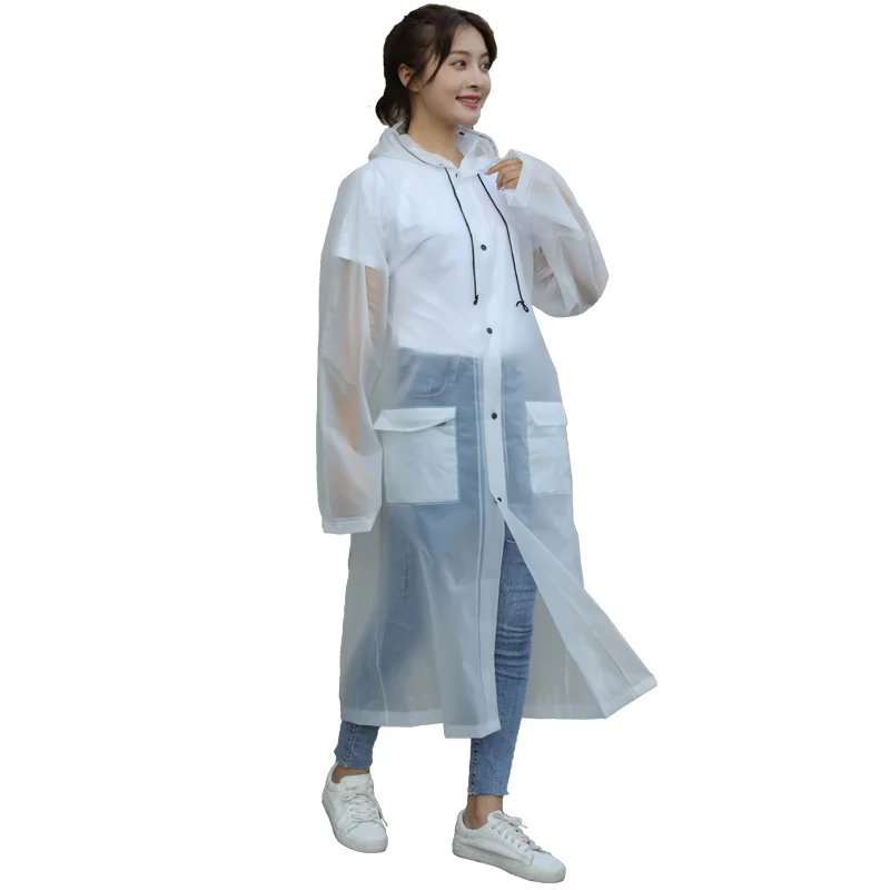high quality PEVA durable raincoat with visor for adults