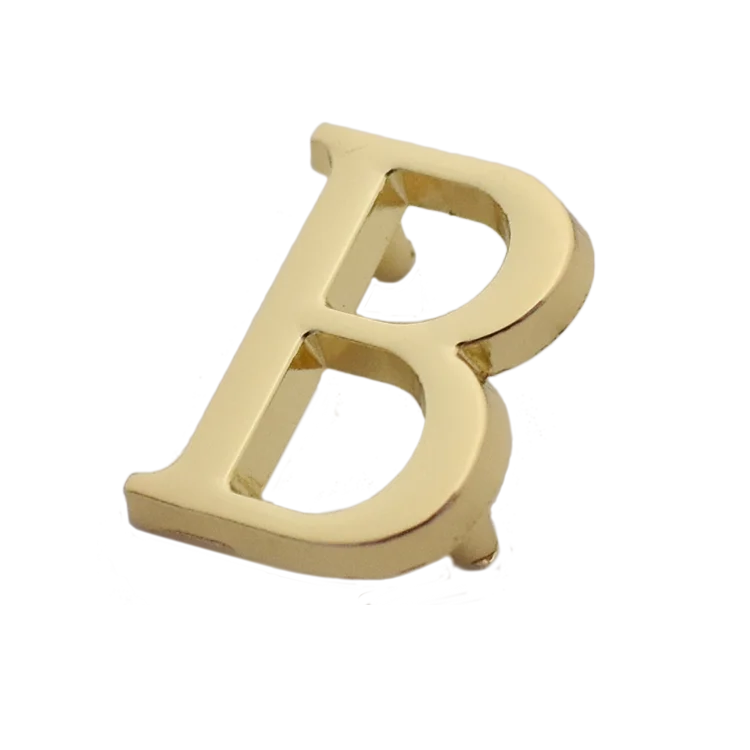 Bag hardware custom engraved metal alphabet logo label with ball chain for handbags