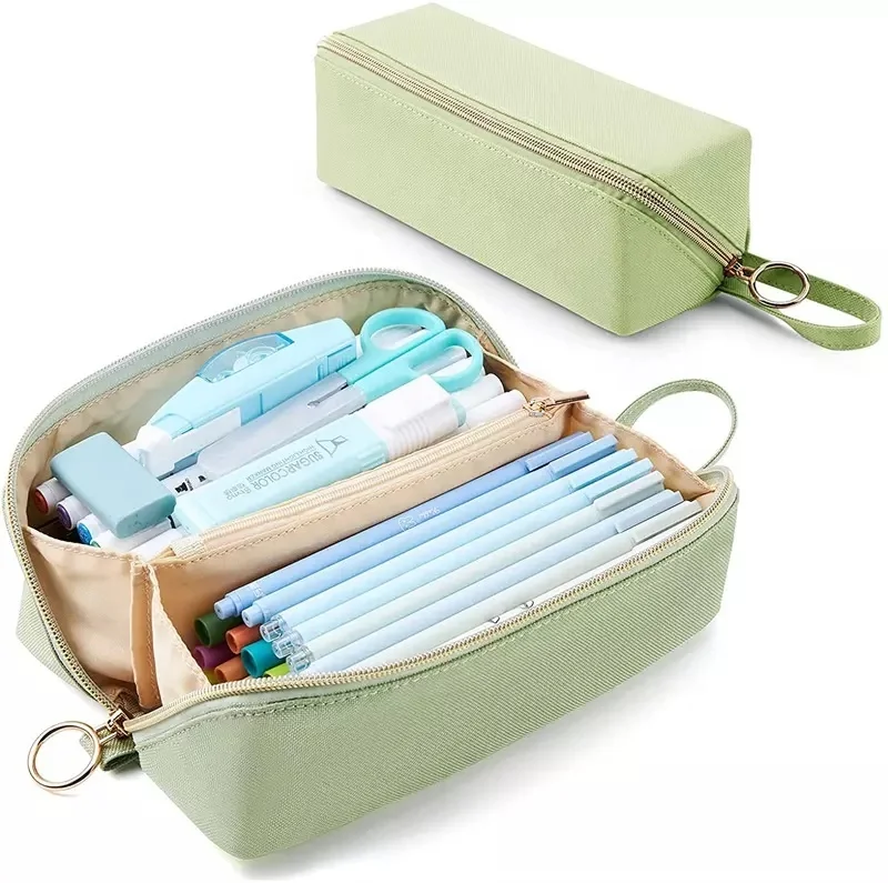 OEM вместительный пенал для школы и офиса зеленый учеников сумка карандашей с принтом логотипа