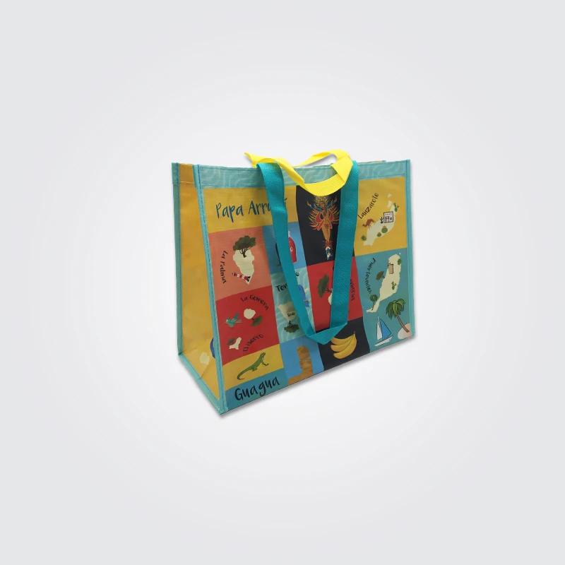 Customized Manufacturer Cheap Price  PE Woven Material Laminated Promotional Custom Bag for Supermarket