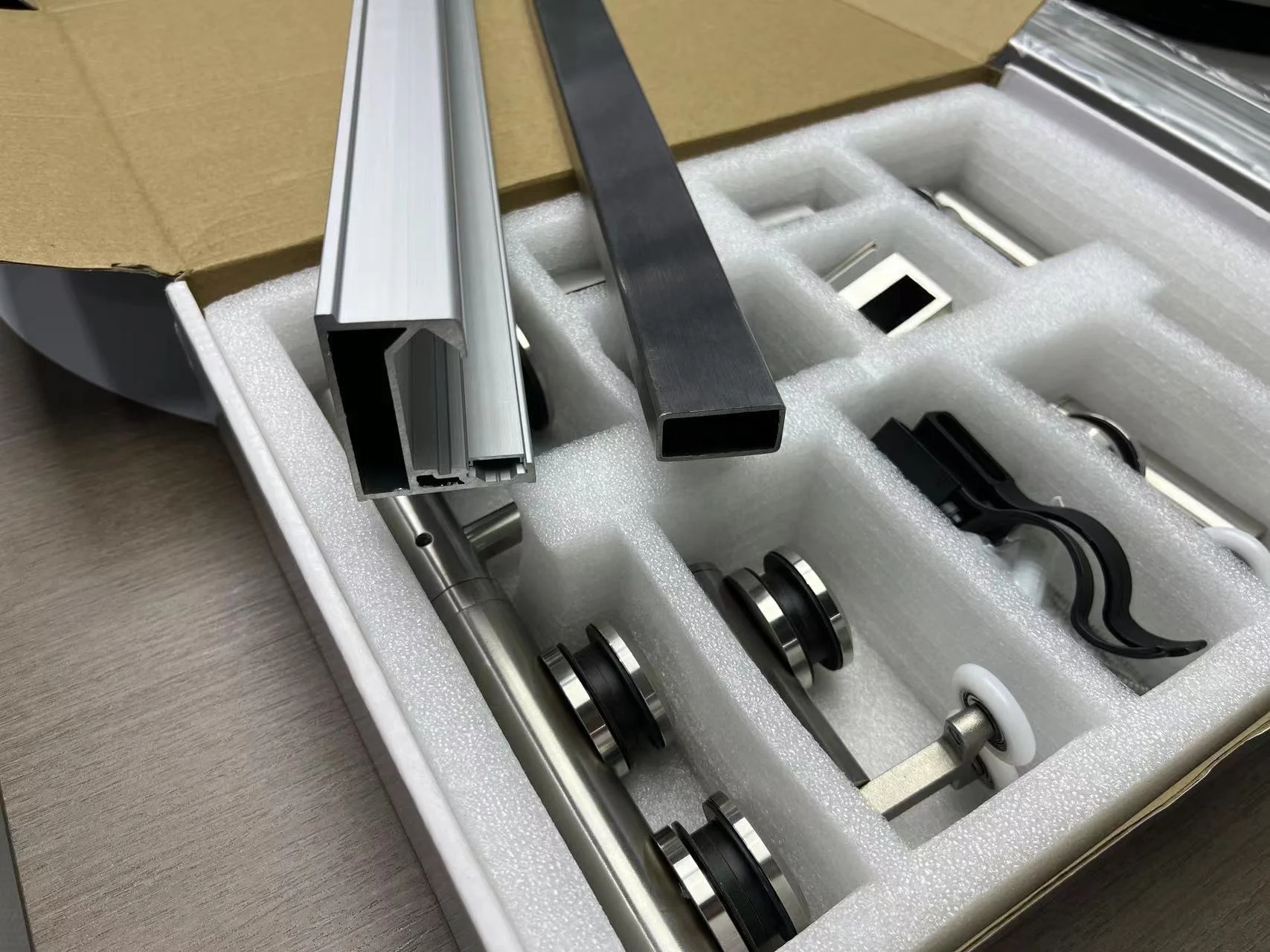 Delicate Square Corner Walk In Inward Slide Open Glass Shower Room Box Move Sliding Door System