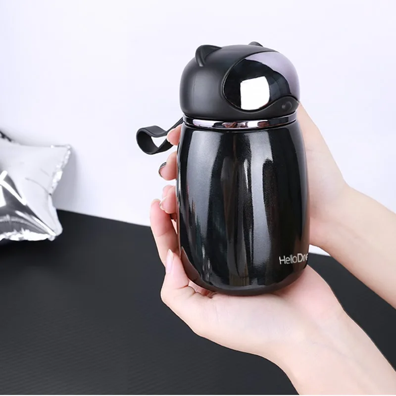
HDT 350ml mug portable gift stainless steel student couple cup termos thermos water bottle cat vacuum flask tumbler cups in bulk 